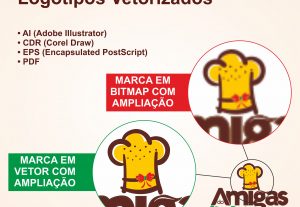 Eu vou redesenhar e vetorizar sua marca