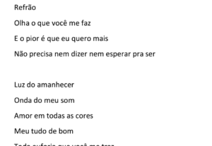 Eu vou fazer letras de música. Posso letrar uma melodia.