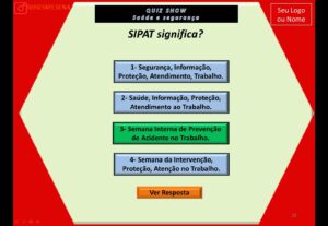 Eu vou te entregar um Quiz de Saúde e segurança no trabalho.