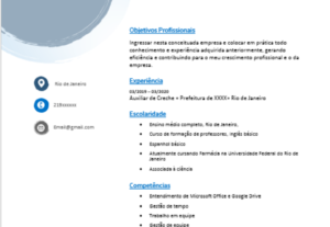 Eu vou criar um currículo pra você