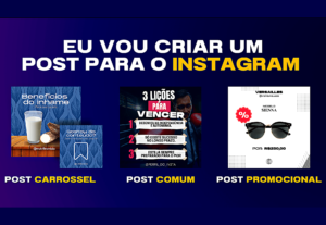 Eu vou criar 5 posts para o instagram