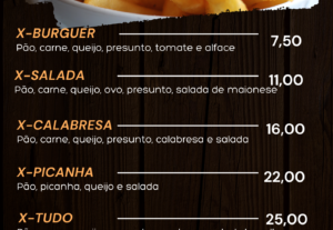 Eu vou fazer o cardápio para seu negócio local.