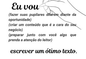 Eu vou escrever um ótimo texto