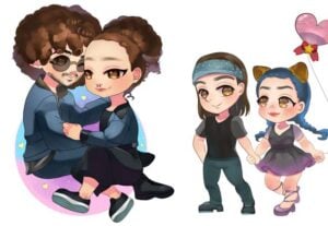 Eu vou desenhar um chibi para você.