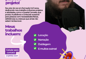 Eu vou gravar locução, dublagem ou narração de seu projeto