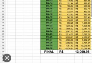 Eu vou Fazer qualquer tipo de planilha Excel.