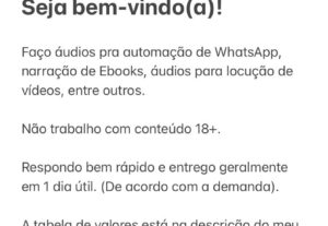 Eu vou fazer narração e locução com ótima dicção.