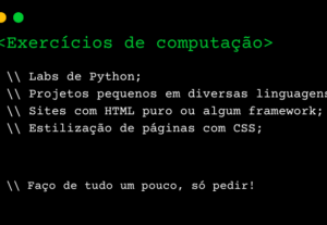 Eu vou fazer seu trabalho de programação