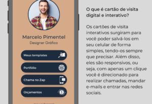 Eu vou fazer seu cartão de visita digital e interativo