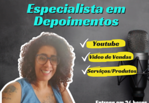 Eu vou fazer um comercial para seu serviço ou produto.