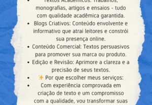 Eu vou criar qualquer tipo de texto em 1 dia.