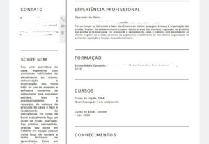 Eu vou fazer um lindo currículo para você