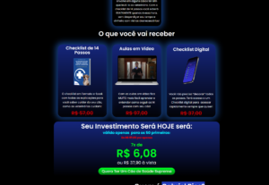 Eu vou fazer a página de vendas do seu produto ou plr