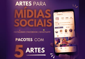 Eu vou criar 5 artes para suas redes sociais