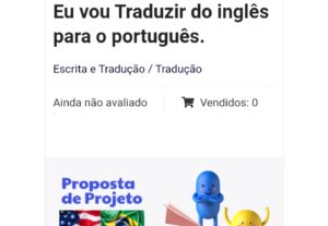 Eu vou Fazer traduções de inglês para o português