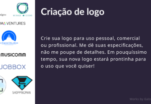 Eu vou criar a logo para seu produto, serviço ou empresa