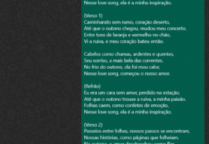 Eu vou escrever uma letra de música pra você