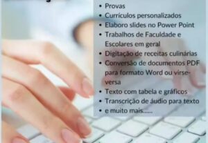 Eu vou fazer Digitações em Geral rápidas no capricho....