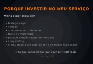 Eu vou fazer seu tráfego pago de forma eficaz e otimizada.
