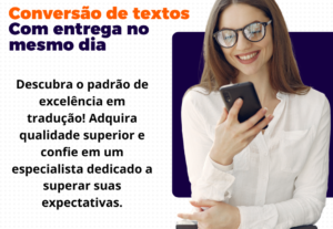 Eu vou fazer Conversão de textos para o inglês