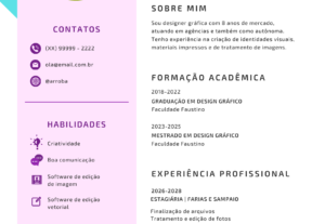 Eu vou criar o seu Currículo de forma atraente