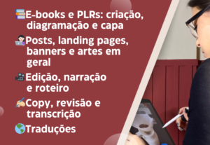 Eu vou fazer seus vídeos, posts, traduções e mais