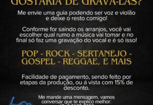 Eu vou gravar e produzir a sua musica