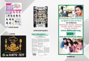 Eu vou fazer arte para cartão de visitas, banners, folders.