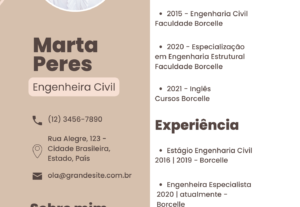 Eu vou criar uma currículo de forma profissional
