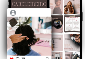 Eu vou enviar  60 artes instagram canva cabeleireiro + 18 bô...