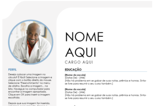 Eu vou fazer um currículo profissional para você