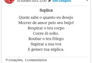 Eu vou escrever uma poesia sobre o que você quiser