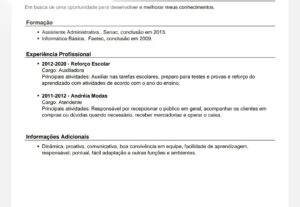 Eu vou Criar seu currículo para sua vaga de trabalho