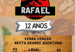 Eu vou fazer seu convite, aviso, card, tudo  personalizado.