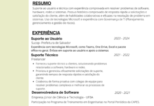 Eu vou fazer seu currículo destaque para o mercado