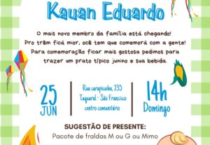 Eu vou Fazer o convite para você.