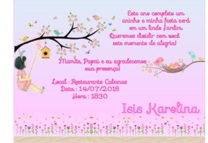Eu vou criar convites para festas de acordo com seu gosto.