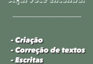 Eu vou realizar criação e escrita de textos