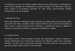 Eu vou transformar suas ideias em texto com excelência.