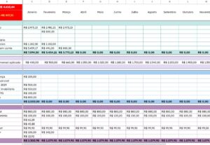 Eu vou fazer uma planilha de excel para você.
