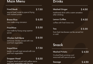 Eu vou criar o cardápio do seu restaurante