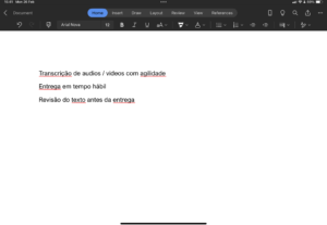 Eu vou fazer transcrição de textos.