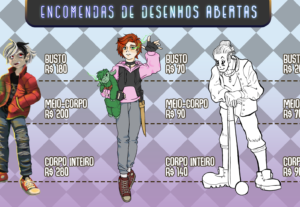 Eu vou desenhar o seu personagem no estilo que quiser