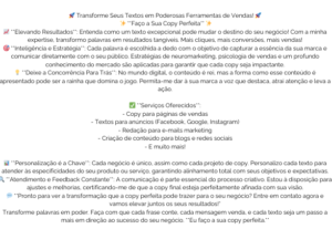 Eu vou Criar a sua copy perfeita