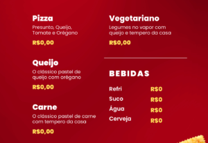 Eu vou fazer artes artes e cardápio para sua lanchonete