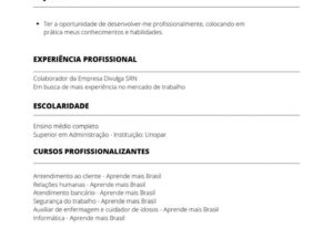 Eu vou fazer o seu currículo
