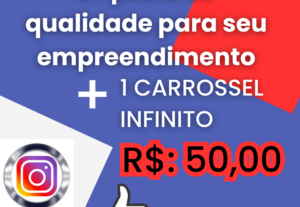 Eu vou criar 8 artes personalizadas + 1 CARROSEL INFINITO