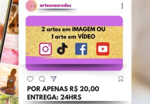 Eu vou criar artes para redes sociais em geral em até 24hrs