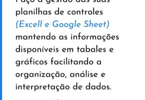 Eu vou criar e atualizar suas planilhas de dados