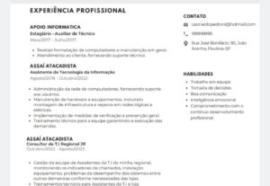Eu vou fazer seu Curriculum Vitae.